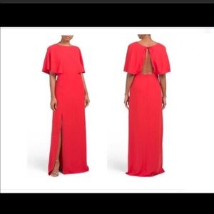 Open back cape dress NWT